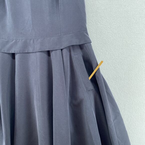 TONI FRANCESC Dress 8 Fit & Flare Skater Knee Length Sleeveless Blue Gray Spain - Picture 8 of 16